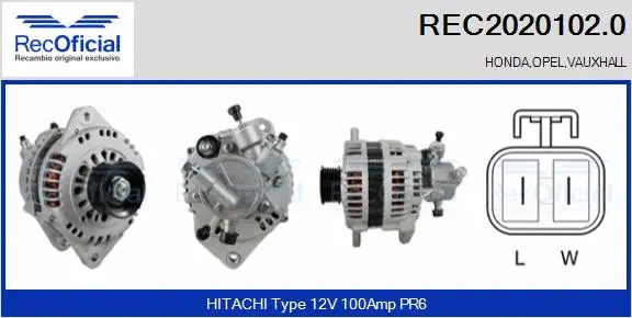 Alternateur RECOFICIAL REC2020102.0