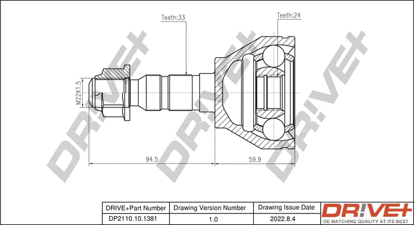 Jeu de joints, arbre de transmission Dr!ve+ DP2110.10.1381