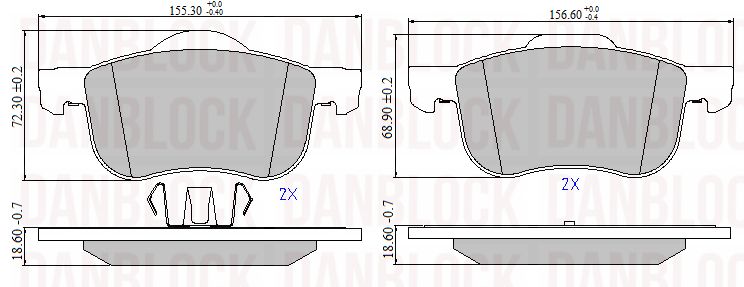 Kit de plaquettes de frein, frein à disque DANBLOCK DB 510352