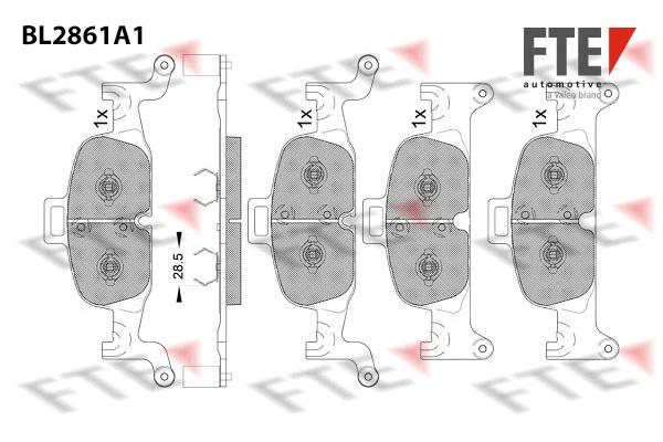 Kit de plaquettes de frein, frein à disque FTE 9011101