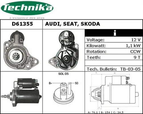 Démarreur Technika D61355