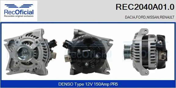 Alternateur RECOFICIAL REC2040A01.0