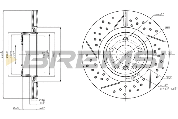 Disque de frein BREMSI CD8621V