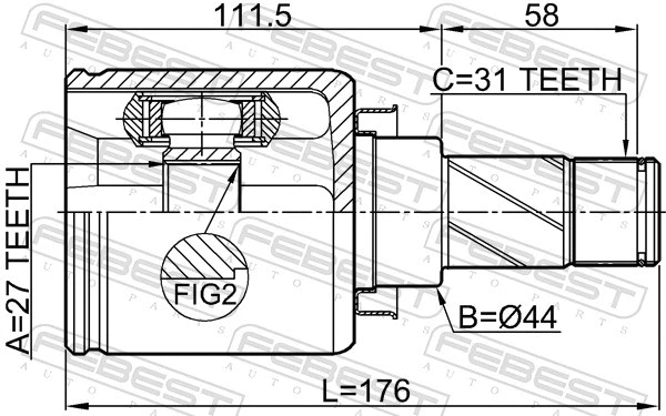 Jeu de joints, arbre de transmission FEBEST 2911-FLIIMTLH