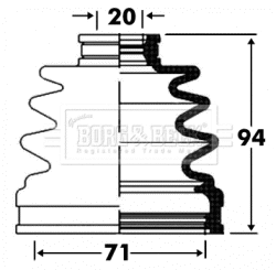 Jeu de joints-soufflets, arbre de commande BORG & BECK BCB2860