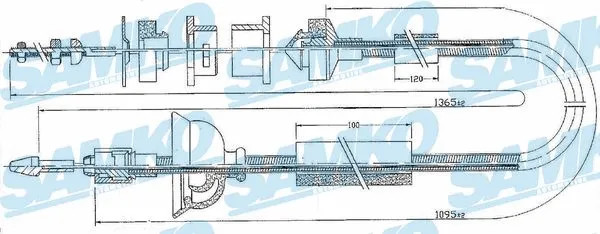 Tirette à câble, commande d'embrayage SAMKO C0170C