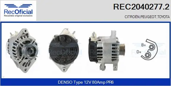 Alternateur RECOFICIAL REC2040277.2