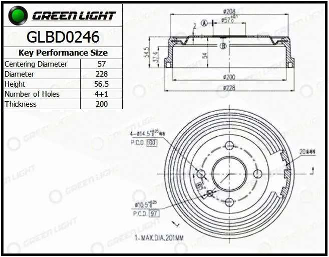 Tambour de frein Automotive Adriado GLBD0246