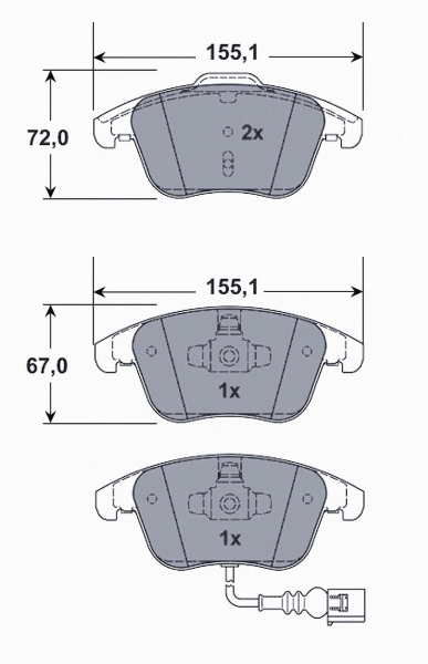 Kit de plaquettes de frein, frein à disque MTR MT486