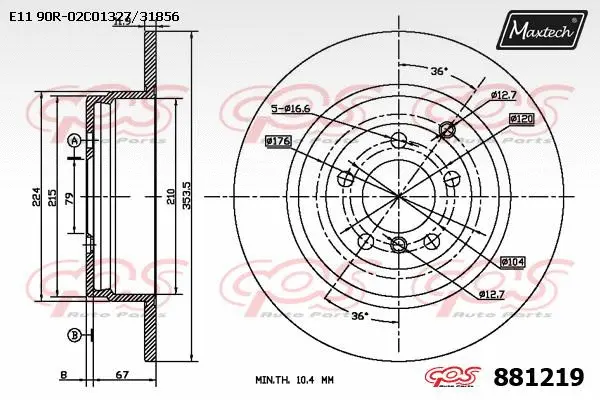 Disque de frein MAXTECH 881219