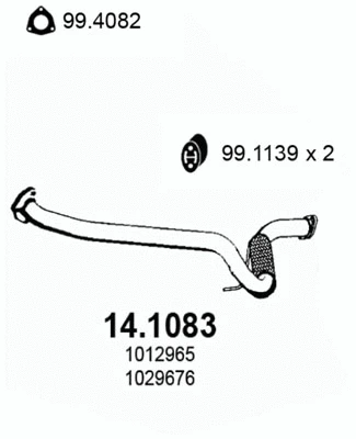 Tuyau d'échappement ASSO 14.1083