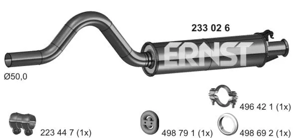 Silencieux central ERNST 233026