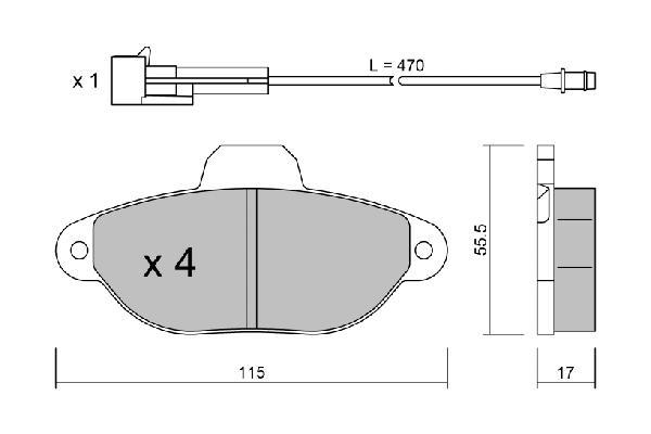 Kit de plaquettes de frein, frein à disque AISIN BPFI-1001