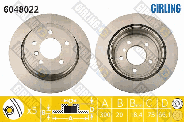 Disque de frein GIRLING 6048022