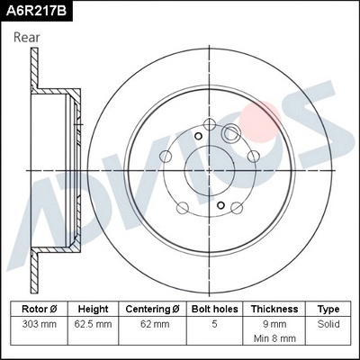Disque de frein ADVICS A6R217B