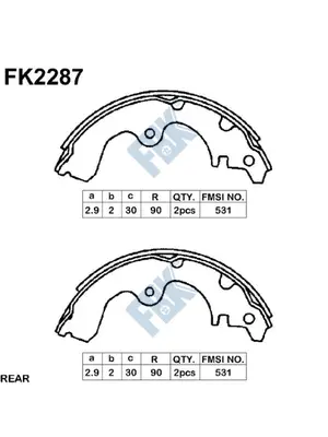 Jeu de mâchoires de frein FBK FK2287