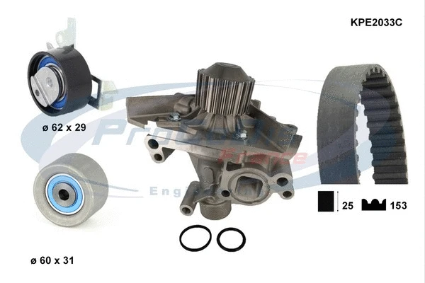 Pompe à eau + kit de courroie crantée PROCODIS FRANCE KPE2033C