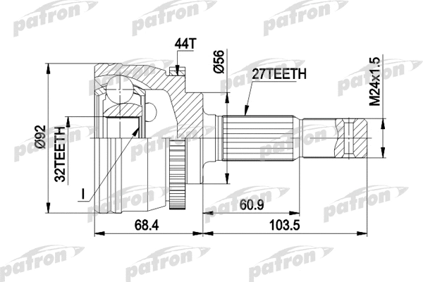 Jeu de joints, arbre de transmission PATRON PCV1349