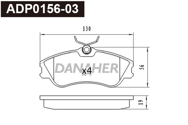 Kit de plaquettes de frein, frein à disque DANAHER ADP0156-03