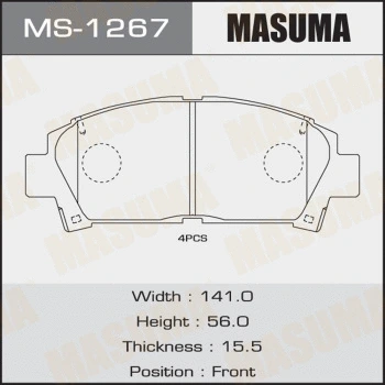 Jeu de mâchoires de frein MASUMA MS-1267