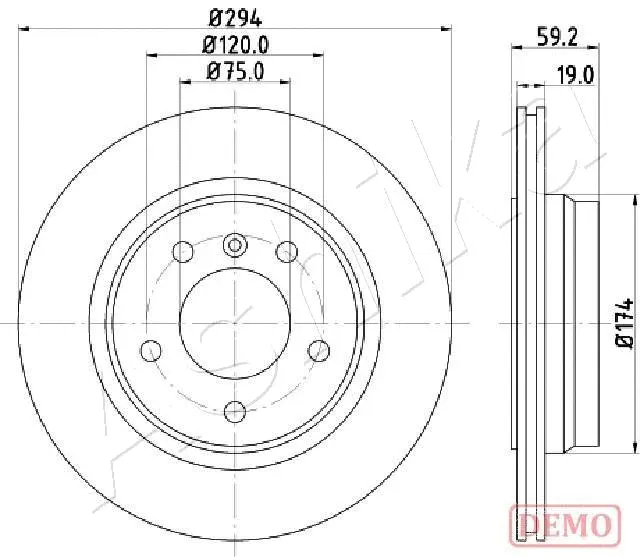 Disque de frein ASHIKA 61-00-0109C
