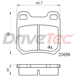 Kit de plaquettes de frein, frein à disque DriveTec DPAD1441