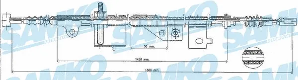 Tirette à câble, frein de stationnement SAMKO C0498B