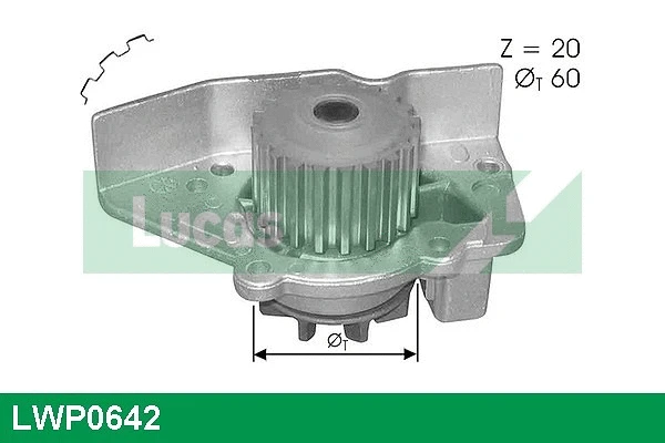 Pompe à eau, refroidissement du moteur LUCAS LWP0642