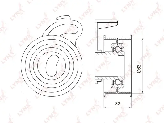 Poulie de tension, courroie crantée LYNXAUTO PB-1063