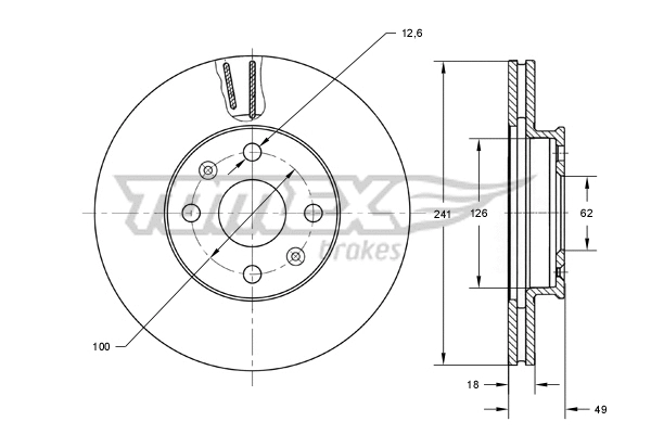 Disque de frein TOMEX Brakes TX 71-62