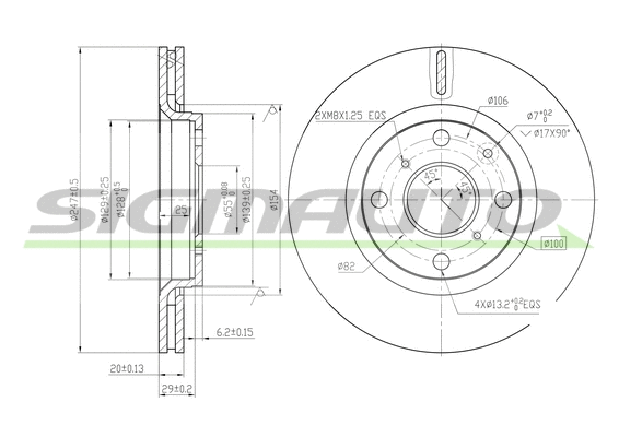 Disque de frein SIGMAUTO DBB527V