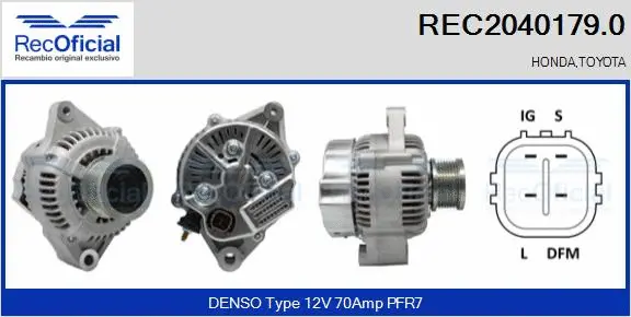 Alternateur RECOFICIAL REC2040179.0