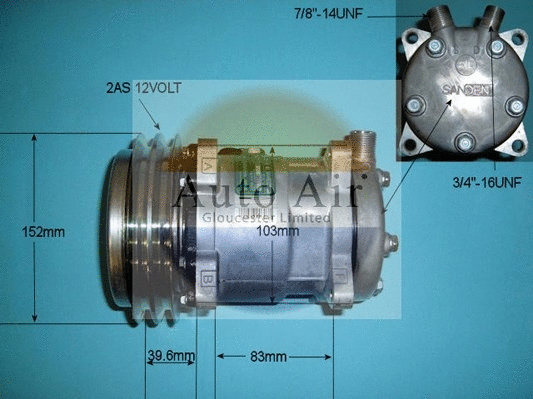 Compresseur, climatisation AUTO AIR GLOUCESTER 14-0010