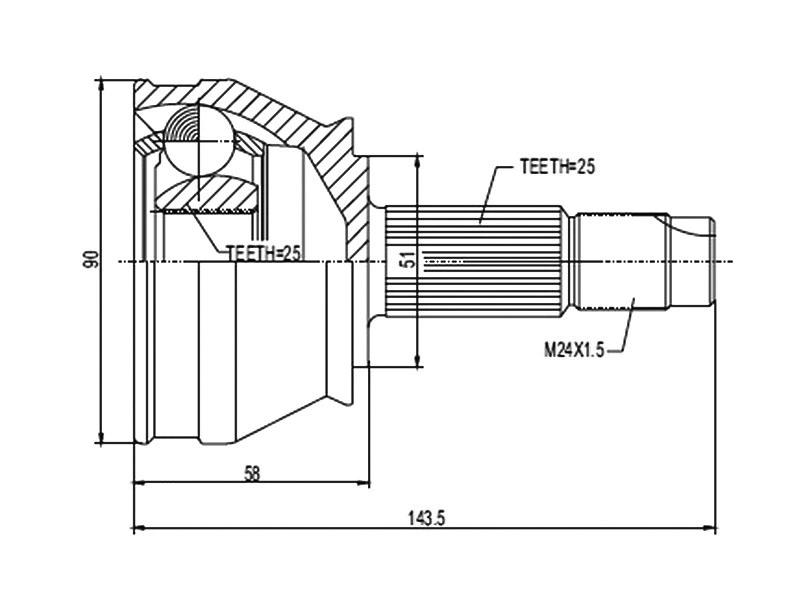 Jeu de joints, arbre de transmission A.Z. Meisterteile AZMT-43-030-1070