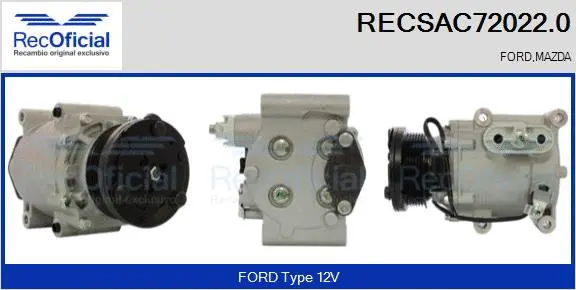 Compresseur, climatisation RECOFICIAL RECSAC72022.0
