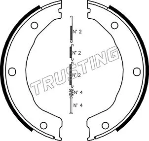 Jeu de mâchoires de frein, frein de stationnement TRUSTING 040.158K