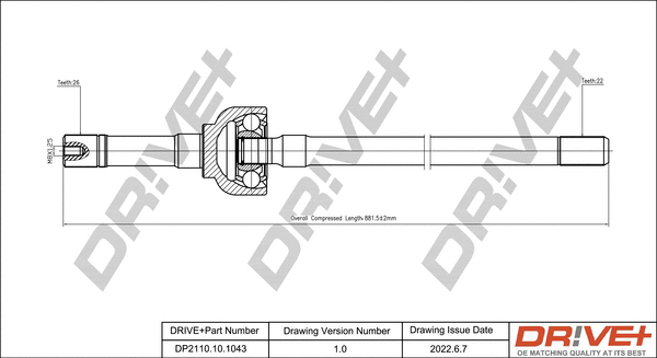 Arbre de transmission Dr!ve+ DP2110.10.1043
