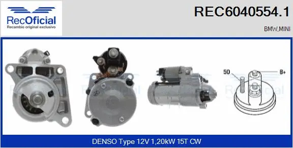 Démarreur RECOFICIAL REC6040554.1