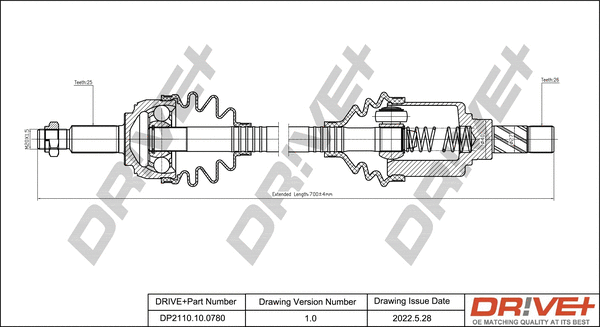 Arbre de transmission Dr!ve+ DP2110.10.0780