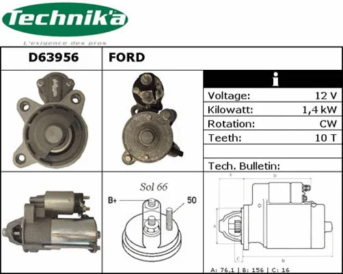 Démarreur Technika D63956