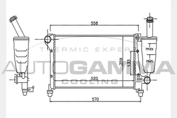 Radiateur, refroidissement du moteur AUTOGAMMA 104635