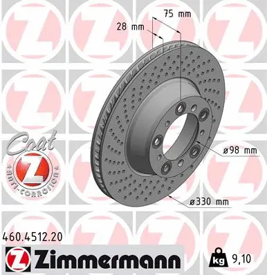 Disque de frein ZIMMERMANN 460.4512.20