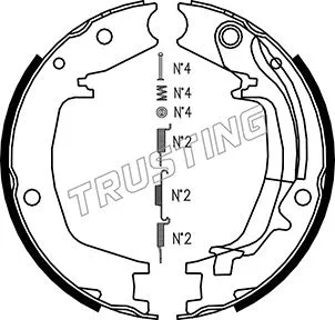 Jeu de mâchoires de frein, frein de stationnement TRUSTING 046.215K