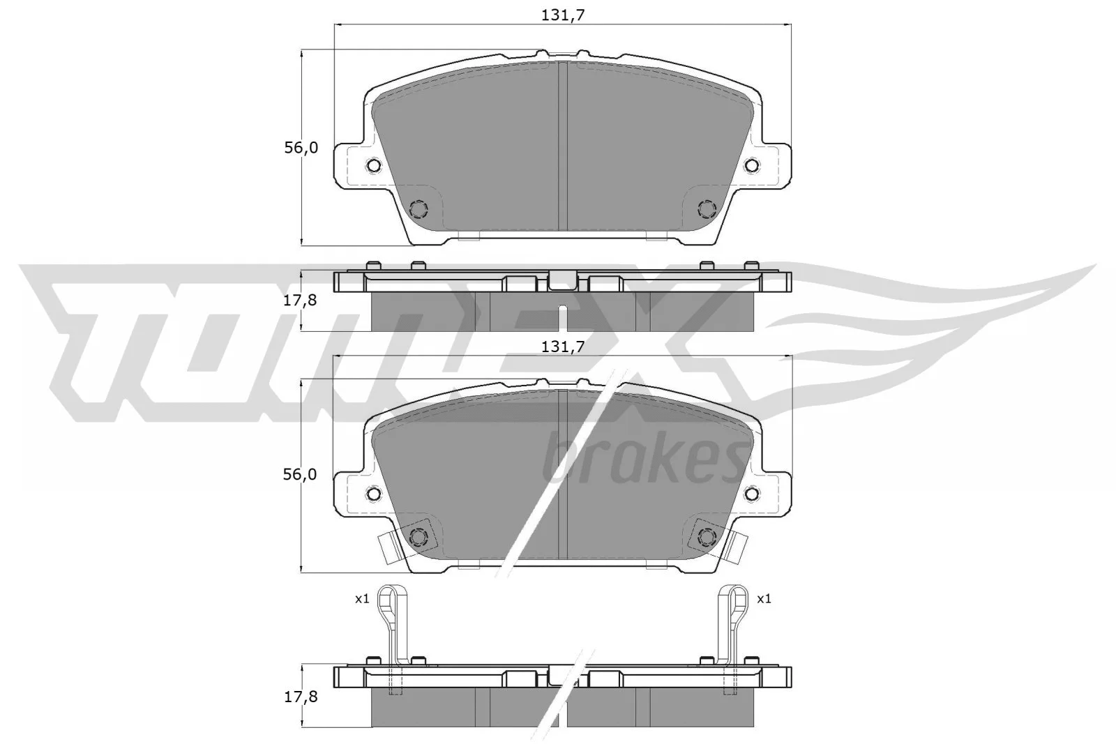 Kit de plaquettes de frein, frein à disque TOMEX Brakes TX 14-52