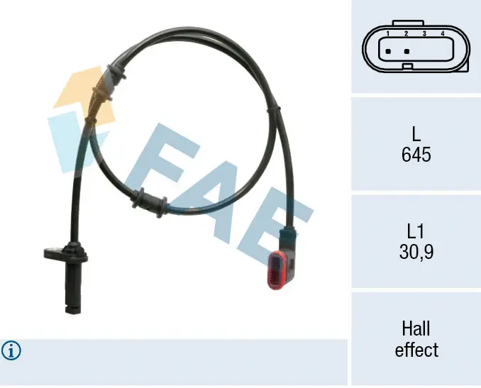 Capteur, vitesse de roue FAE 78484