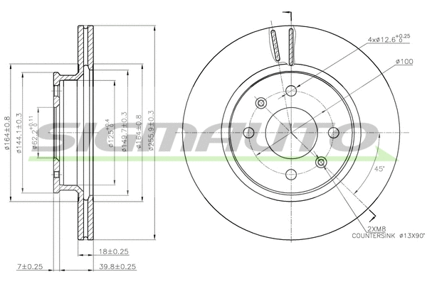 Disque de frein SIGMAUTO DBB840V