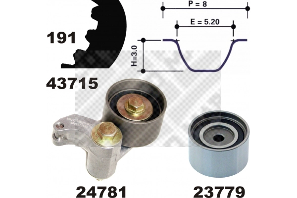 Kit de courroie crantée MAPCO 23715