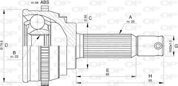Jeu de joints, arbre de transmission OPEN PARTS CVJ5793.10