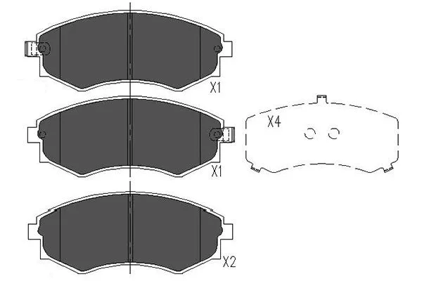 Kit de plaquettes de frein, frein à disque KAVO PARTS KBP-3027