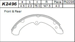 Jeu de mâchoires de frein ASIMCO K2496